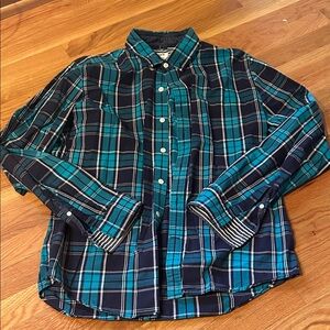 Men's Blue Plaid Shirt